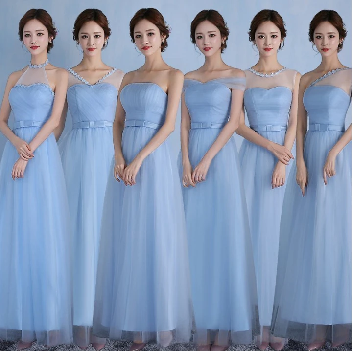 Formale elegante dimensione 8 delle donne vestito lungo azzurro piano  lunghezza abiti a sfera per abito da damigella d'onore per un matrimonio  guest B3835|dresses for bridesmaids|women long elegant dresslong dress for  bridesmaid -