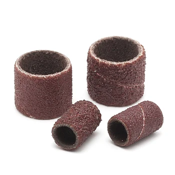 

100 Pcs 1/2" and 1/4" Sanding Band Sleeves Drum Kit Sandpaper Rubber 2 Mandrels