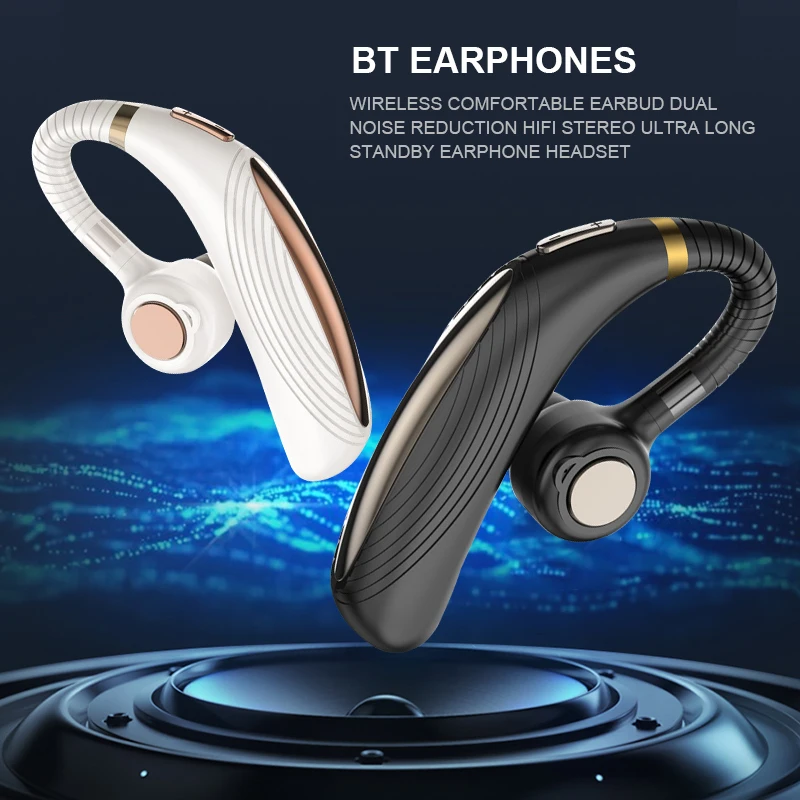 New Bluetooth Business Earbuds Dual Noise Reduction Wireless Earphones Earbud HiFi Stereo Ultra Long Standby Earphone Headset