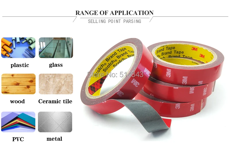 3M 4229 Gray Color, 0.8mm Thick, Double Coated Adhesive Acrylic Foam Tape For Automotive