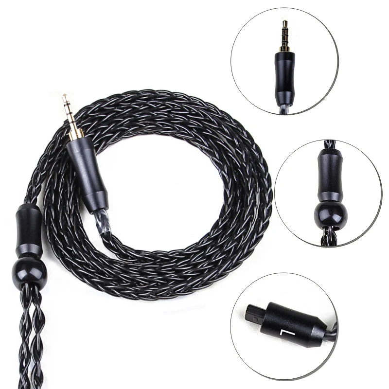 2.5/3.5/4.4mm Silver Plated Earphone Upgrade Wire Headphone MMCX Cable SE425 SE535 IE80 IE8I IM 2Pin 0.78mm A2DC Cable