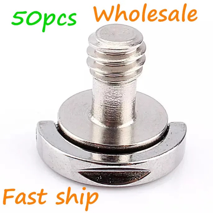 50pcs wholesale fastship Universal 1/4 inch Screw D-Ring For Quick Release Plate Monopod Baseplate Rig QR Stainless Steel Camera |