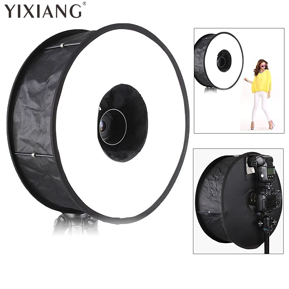 

YIXIANG 45cm Universal Foldable Ring Flash Softbox Macro Diffuser Reflector for Canon Nikon Sony Speedlight