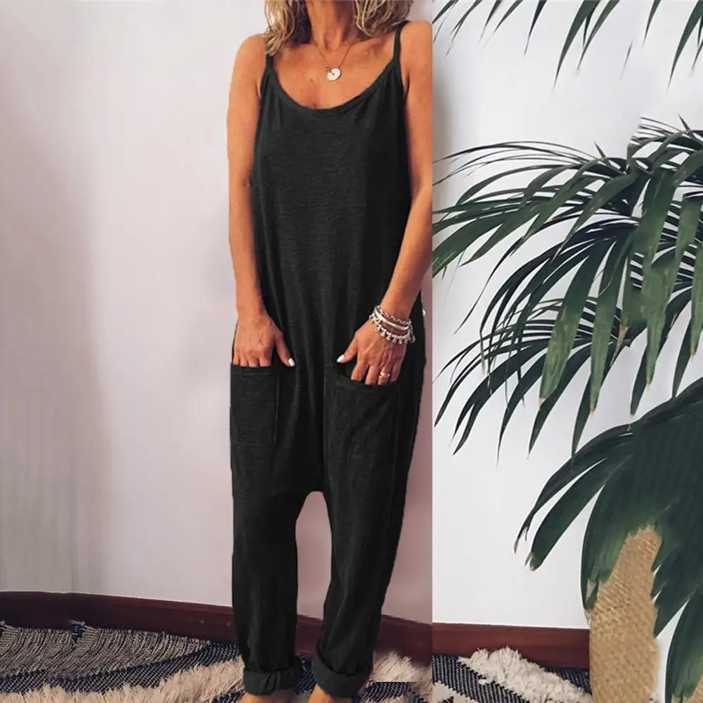 2019 Summer Women Loose Jumpsuit Strap Dungaree Harem Casual Long Playsuit Combinaison Femme Baggy Jumpsuit Rompers Overalls 2019 Summer Women Loose Jumpsuit Strap Dungaree Harem Casual Long Playsuit Combinaison Femme Baggy Jumpsuit Rompers Overalls