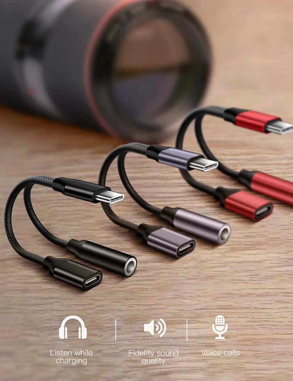 !ACCEZZ USB Type C Headphone Adapter For Huawei Mate 10 RS P20 Pro Xiaomi Mi6 8 Mix2S 3.5mm Jack Aux Adapter Charging Connector (4)