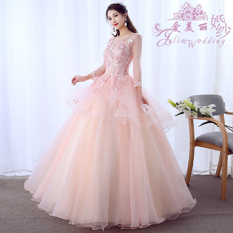 

freeship light pink embrodiery drama opera rococo Medieval Renaissance drama stage Gown Victoria Marie Antoinette Belle opera