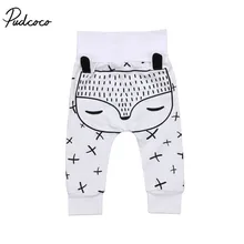 Pudcoco/детские длинные штаны-шаровары для новорожденных мальчиков и девочек; брюки; леггинсы; штаны с рисунком лисы; повседневные теплые хлопковые От 0 до 2 лет
