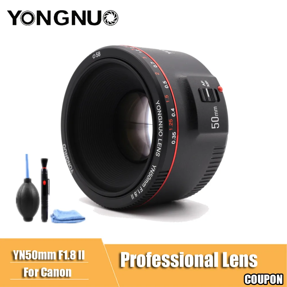 Объектив YONGNUO YN F1.8 II 50 мм линза с широкой диафрагмой автофокусировка эффект бокэ