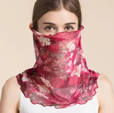 [SLKSCF] вязаная Шелковая Маска женская Солнцезащитная маска для лица Натуральный шелк солнцезащитный ошейник Женская дышащая маска - Цвет: SLK20