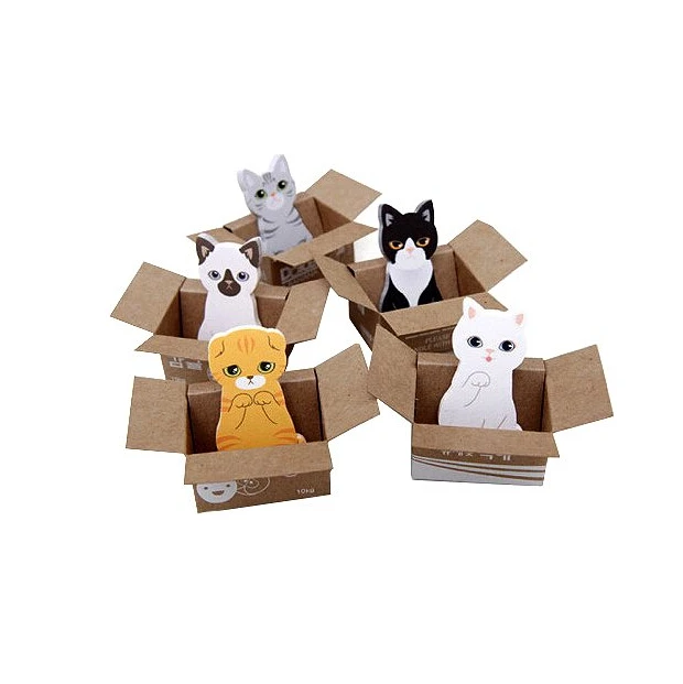 Novelty Cute Cat Shaped DIY Sticky Notes Funny Kitty House Sticker Bookmark Scrapbook Post it