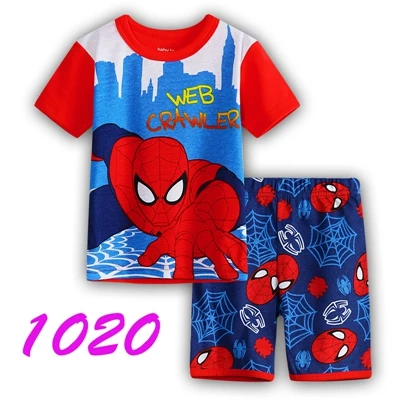 В розницу! Стильные летние комплекты одежды для детей Детские пижамные комплекты пижамы с миньонами для мальчиков «Гадкий я» Пижама с короткими рукавами для мальчиков - Цвет: at the pictures