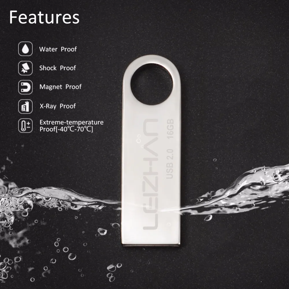 LEIZHAN USB флэш накопитель металлический флеш usb 64 ГБ 32 оперативной памяти 16 Гб