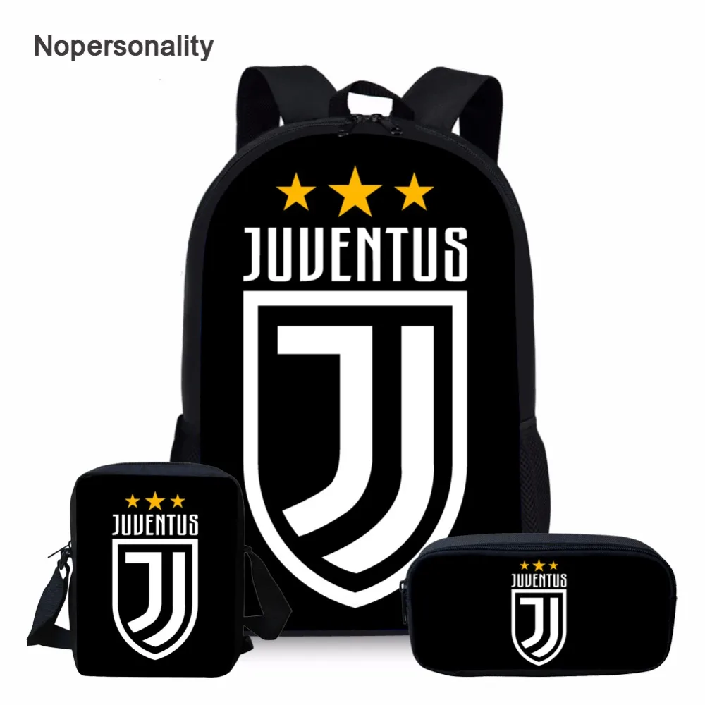 Nopersonality negro Juventus Mochila de chicos adolescentes genial estudiante de la escuela los niños Mochila de hecho los niños bolsas Mochila