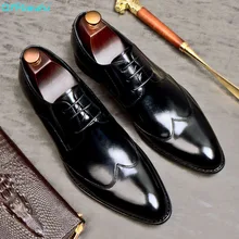 QYFCIOUFU Luxury Designer Brand Genuine Leather Business Men Dress Shoes Retro Fashion Wedding Oxford Shoes For Men Size US 11.5 QYFCIOUFU Luxury Designer Brand Genuine Leather Business Men Dress Shoes Retro Fashion Wedding Oxford Shoes For Men Size US 11.5