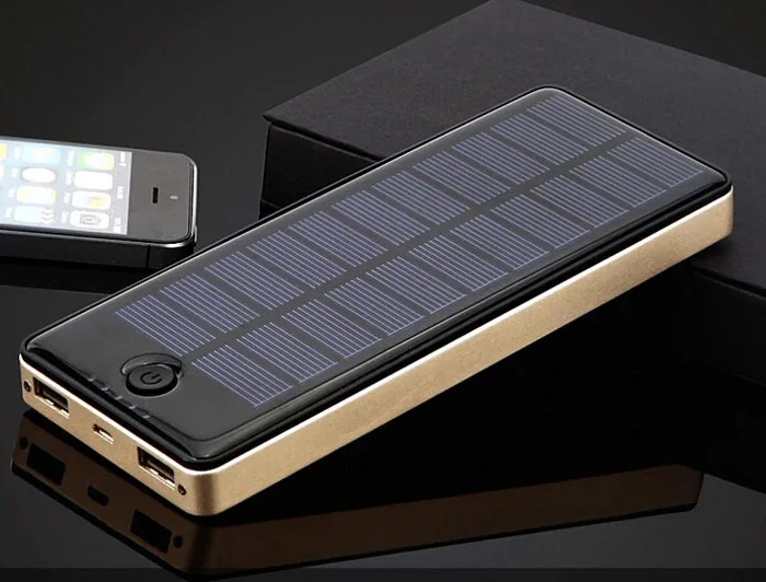 Portable Power Bank Solar Battery Charger 20000mah Mobile Powerbank with Solar Panel Bateria Externa Li Polymer 20000 mAh Thin