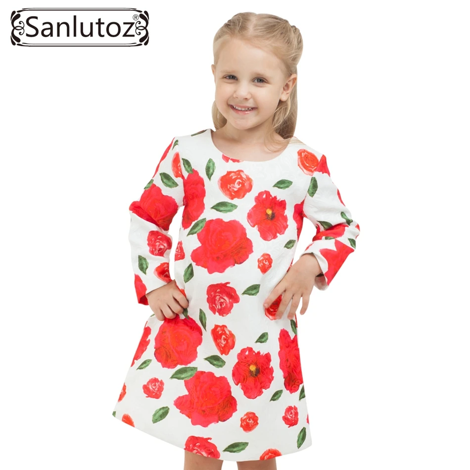 

Sanlutoz Winter Girl Dress Toddler Flower Kids Clothes for Girls Fashion Brand Children Clothing Party Wedding Holiday