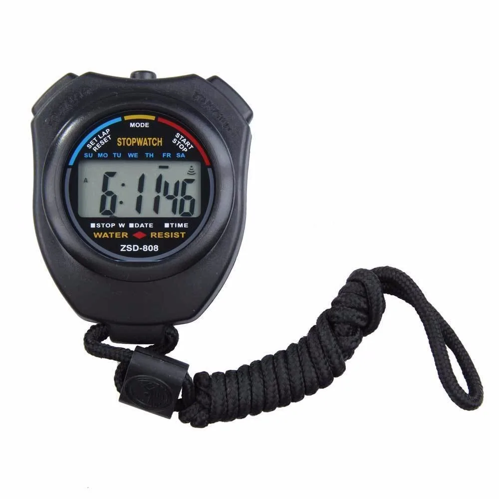 Высокое качество Многофункциональный цифровой профессиональный ручной ЖК-хронограф спортивные секундомер часы