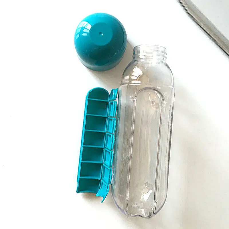 Открытый Спорт Медицина держатель таблетки коробка бутылка для воды с чехлом капсула Органайзер 600 мл умные аксессуары