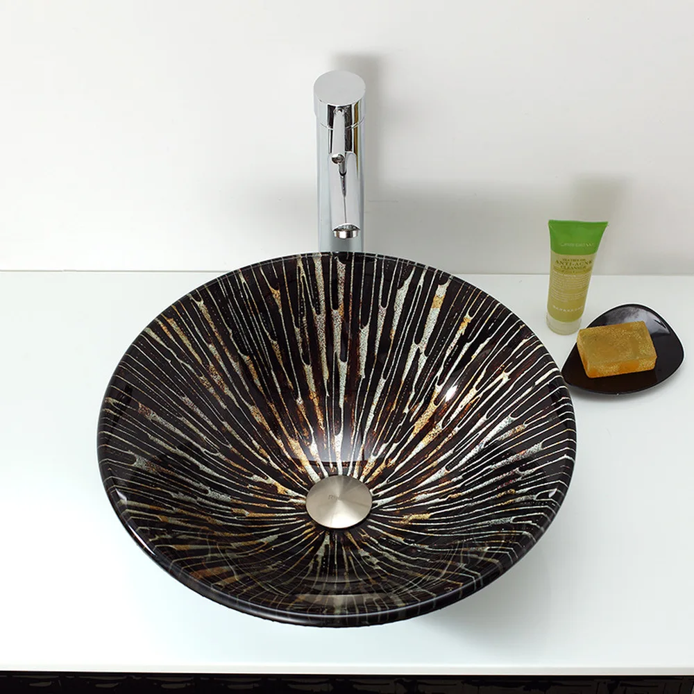 الزجاج غسل حوض الفن حوض الحمام فندق الهندسة فوق حوض مكافحة حوض الغرور LO628917