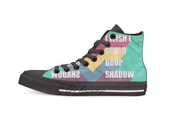 

I wish I could drop shadow Novelty Design Casual Canvas Shoes Custom shoes Drop Shipping