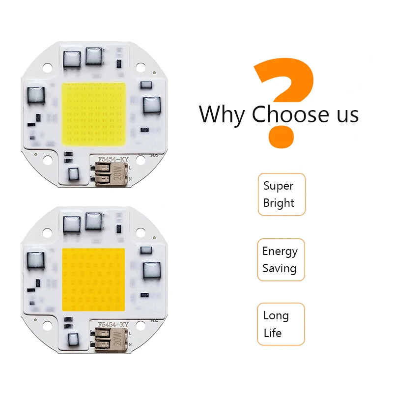 Светодиодный светильник с чипом COB, умный IC светодиодный s лампочка, переменный ток, 110 В, 220 В, 20 Вт, 30 Вт, 50 Вт, теплый белый лампада, лучевой прожектор, матричный светодиодный, сделай сам