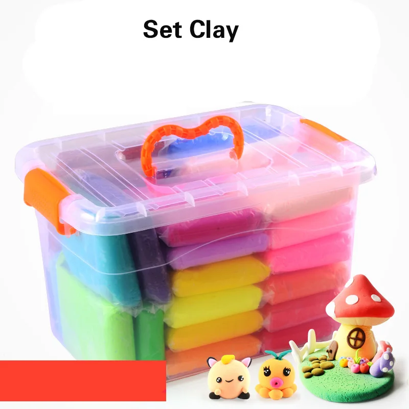 

24 Colors 50g/100g Air Dry Super Light Jumpimg Modeling Clay Play Dough Playdough Foam Clay Intelligent Plasticine Polymer Clay