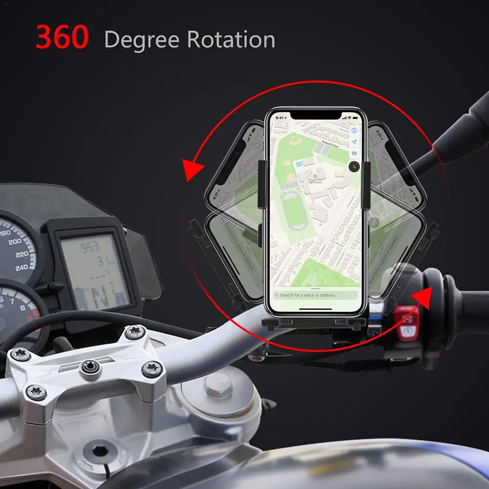 360 Degrees Rotatable Mobile Phone Holder Motorcycle Bicycle Outdoor Mountain Bike Electric Car Riding Phone Navigation