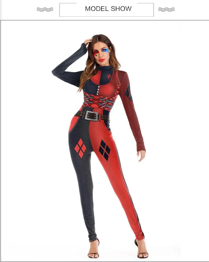 Отряд Самоубийц Косплей Костюм Харли Квинн костюмы на Хэллоуин для женщин сексуальные комбинезоны боди нарядное платье