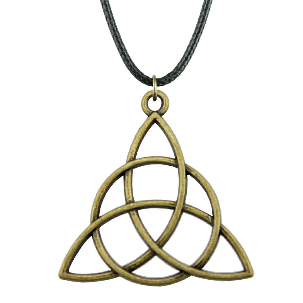 Ожерелье с подвеской в ​​виде символа Triquetra ожерелье цепочка символом черное