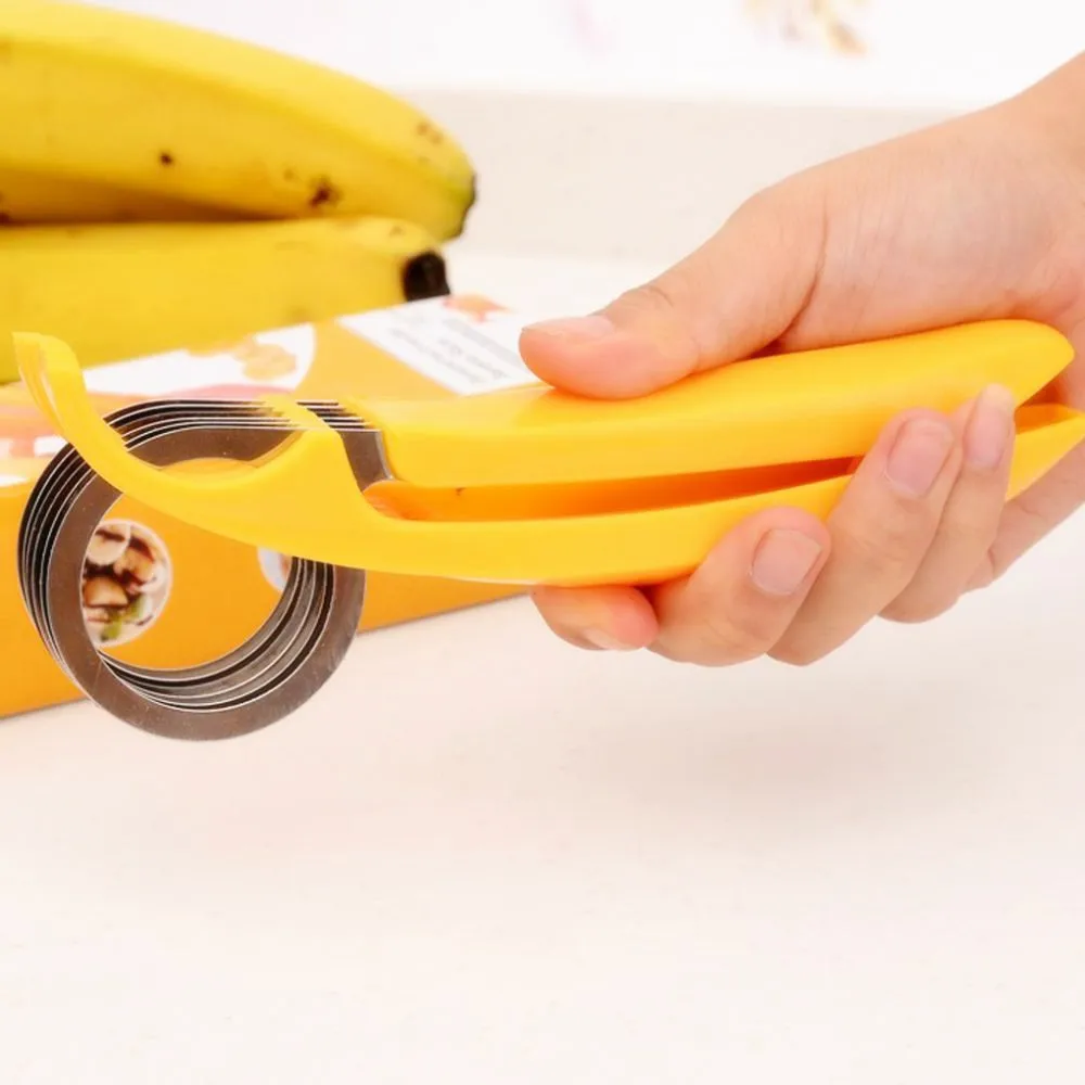 

1 pc Stainless Steel Slice Cutter Banana fruit Ham Sausage Cut Cucumber Slicer Home Kitchen Cooking Tools
