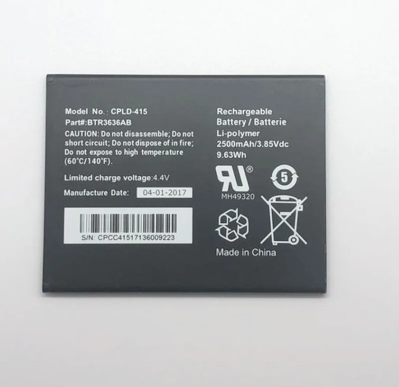 

GeLar 3.85V 2500mAh CPLD-415 Replacement Battery For Coolpad BTR3636AB mobile phone bateria Li-Polymer Batterie