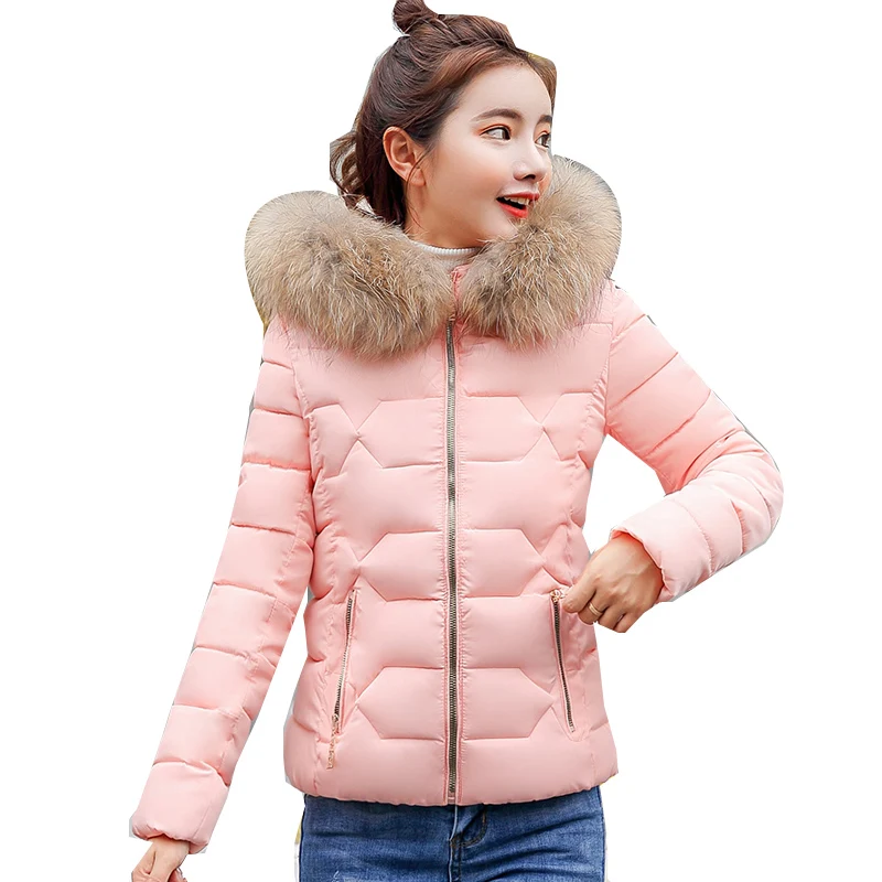 ALMUERK 2018 Autumn Winter Women Jacket Coat Fur Hooded