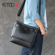 AETOO Высококачественная кожаная мужская сумка-мессенджер на плечо ретро ручная сумка для отдыха с несколькими отделениями Мужская упаковка