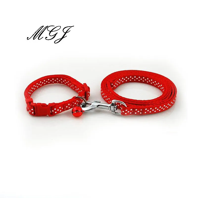 6 Colors New Simple Portable Small Pet Dog Collar Leash Set Lobster