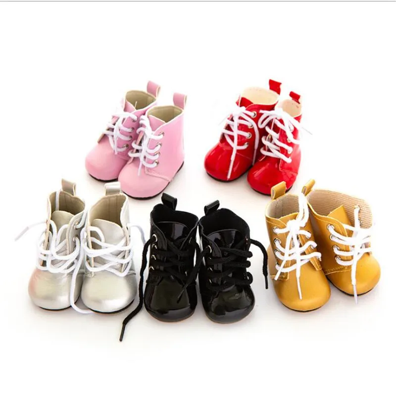 

Born New Baby Doll Shoes Fit 18 inch 43cm Shoelaces Doll Accessories BJD White Black Red Pink Lace Boots For Baby Birthday Gift
