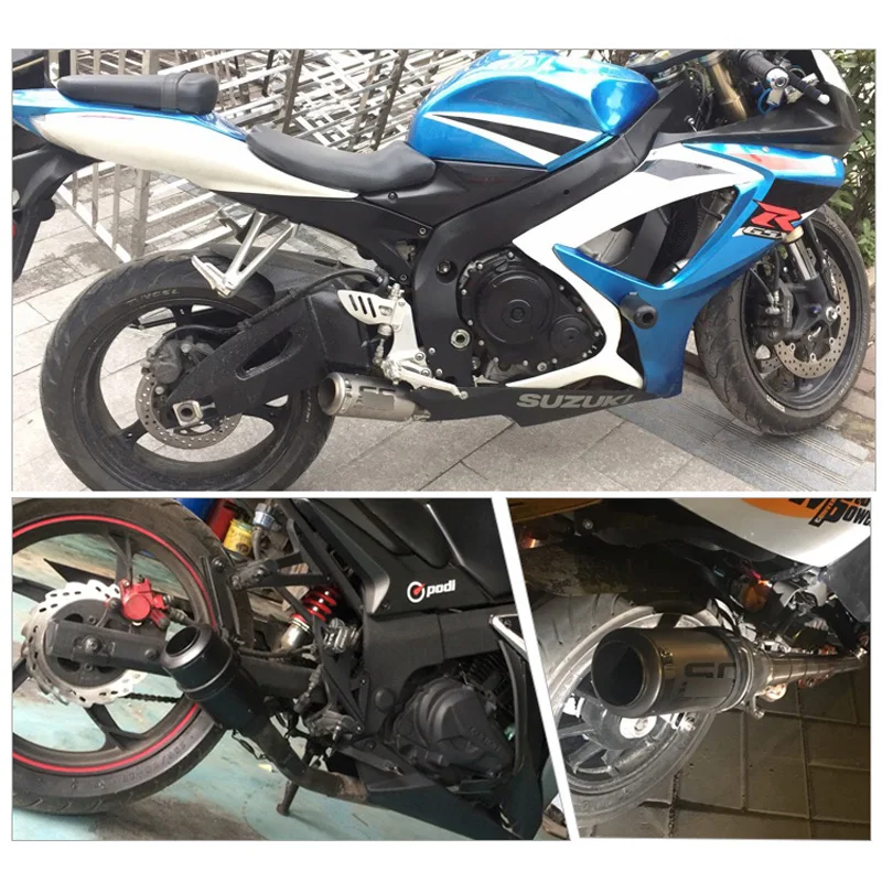 De la motocicleta Universal Punta de Escape silenciador tubo de cola para Universal 51mm 60,5mm ZX6R ZX636 ZX10R R6 duque 390 De la motocicleta Universal Punta de Escape silenciador tubo de cola para Universal 51mm 60,5mm ZX6R ZX636 ZX10R R6 duque 390