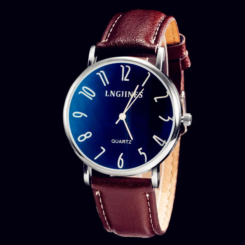 Reloj Montre Homme повседневное для мужчин и женщин ремень Ярко синий часы 12 арабские цифры студент Корейская версия мода пара часы
