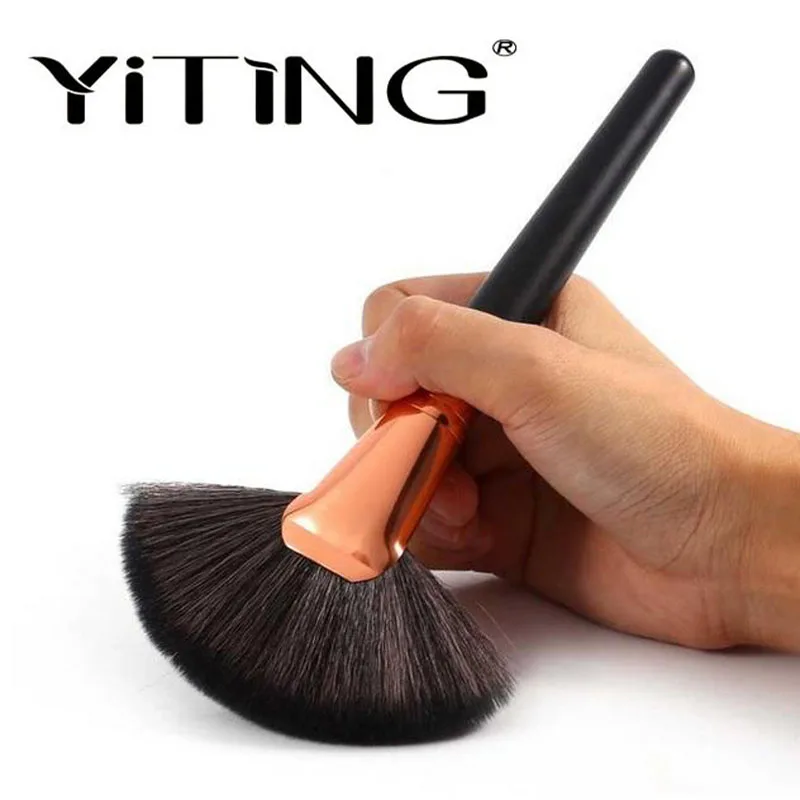 YiTing Single Large Fan Shape Makeup Brushes 17cm Colorful Foundation