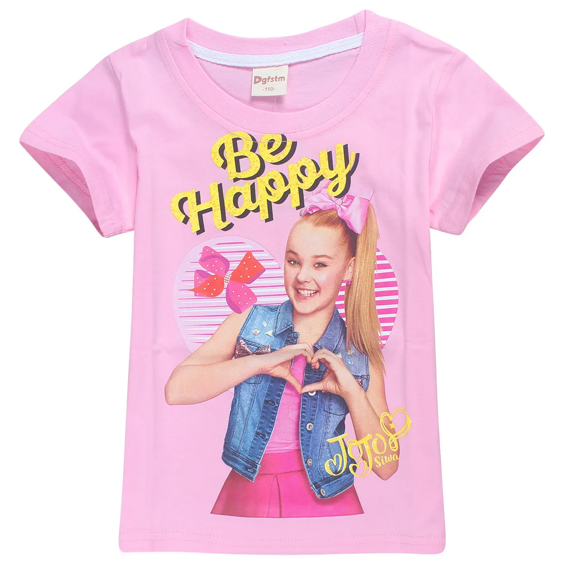 Новая летняя детская одежда Футболки с коротким рукавом Jo Сива модная футболка милый ребенок хлопок футболка одежда От 4 до 10 лет