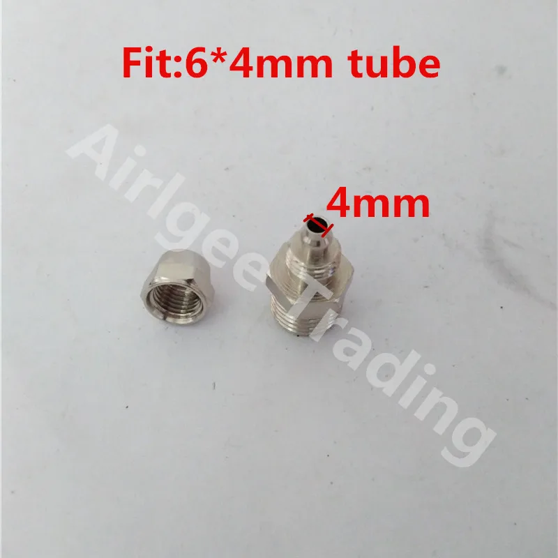 5 шт. пневматический латунный 1/4PT резьба до 6 мм x 4 мм Воздушный шланг быстро фитинги Соединительная муфта