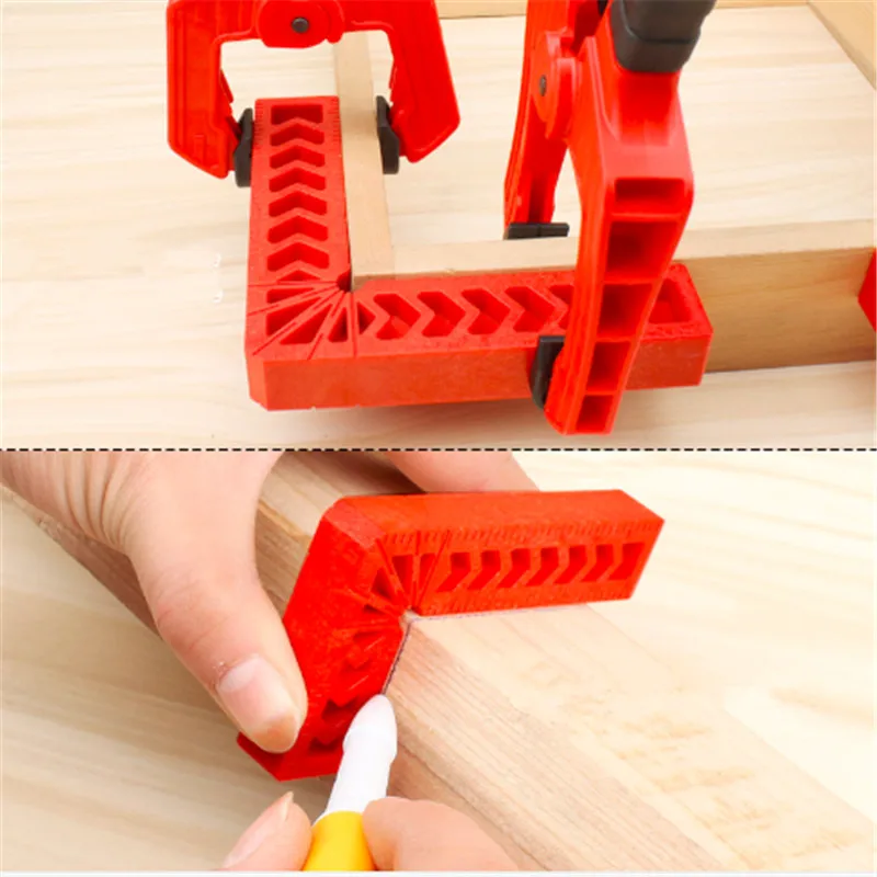 

90 Degree Red Right Angle Auxiliary Locator 3/4/6 inch Woodworking tools plastic square angle Ruler Holder