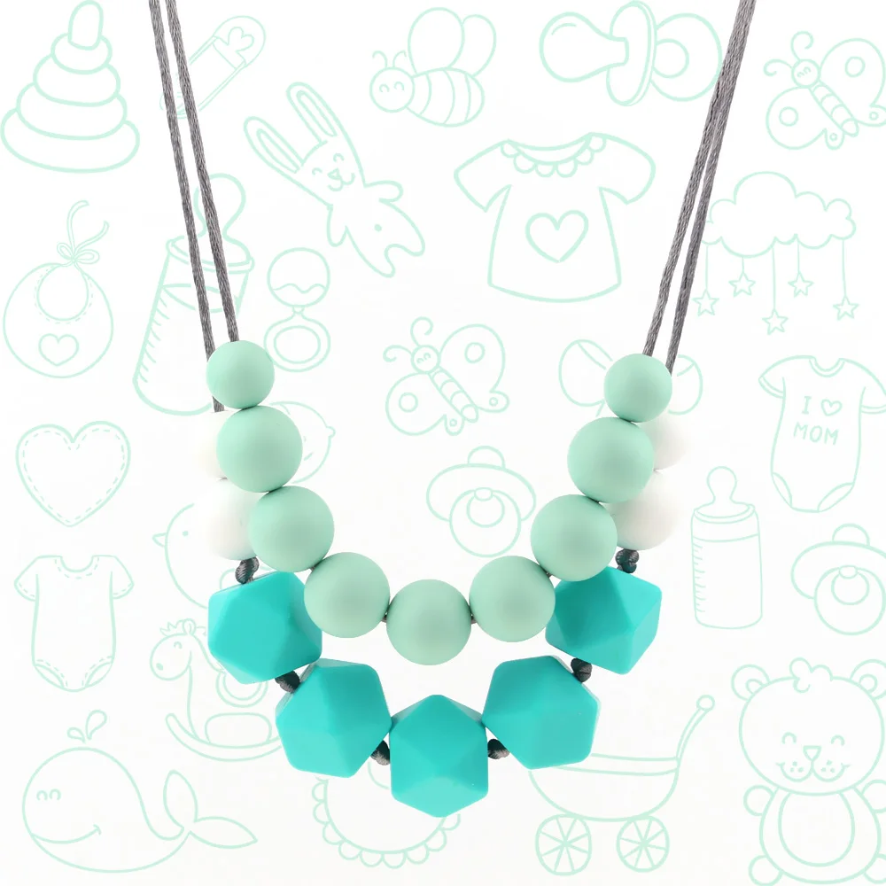 TYRY.HU 5Pcs 14mm Hexagon Silicone Beads Teething Baby Teether Pacifier Chain DIY Accessories Food Grade Silicone BPA Free