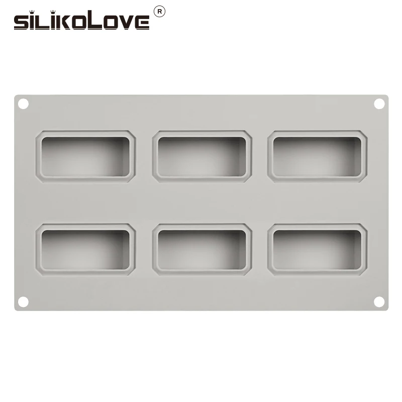 Многоразовые формы для мыла SILIKOLOVE 6 ячеек силиконовая форма Прямоугольная ручной