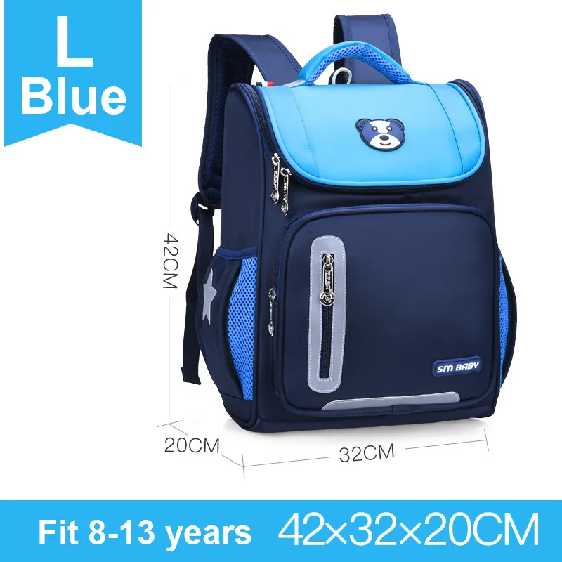 Модный милый медведь, звезда в стиле пэчворк, для девочек и мальчиков, для детей, для начальной школы, рюкзак, школьные сумки для детей, подростков, студенческие рюкзаки - Цвет: 571 large Blue