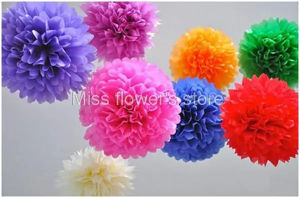 1 шт. 8 дюймов (20 см) оберточная бумага Pom Poms Цветочные шары из бумаги для свадеб