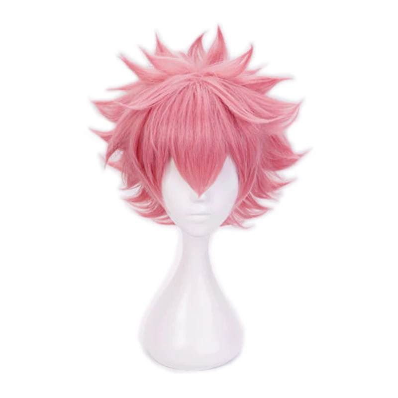 

ccutoo My Hero Academia Boku no Hiro Akademia Ashido Mina Short Pink Synthetic Hair Cosplay Wig Heat Resistance Fiber