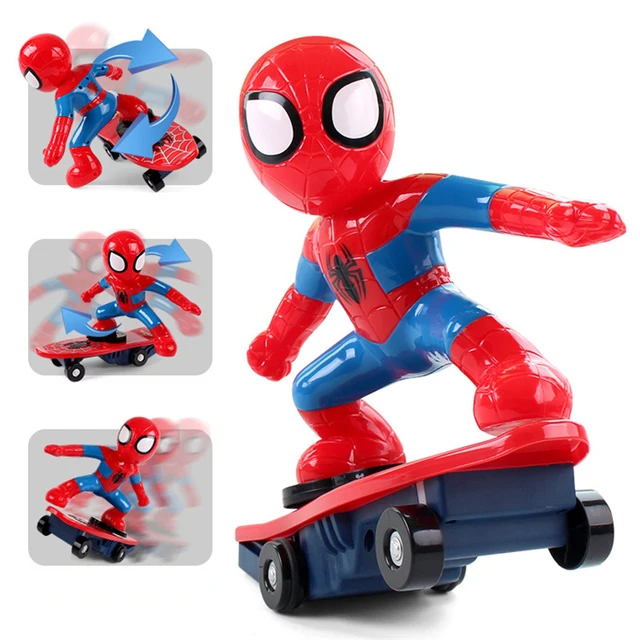 US $44.66 Never Fall Down RC Skateboard Spiderman Light Sound Toys Flash RC Toy for Kids RC Skateboard