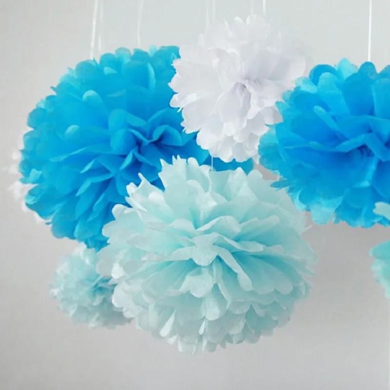 5pcs 6''-12'' Tissue Paper Pompoms Wedding Decorative Paper Flowers Ball Baby Shower Birthday Party Decoration paper pom poms