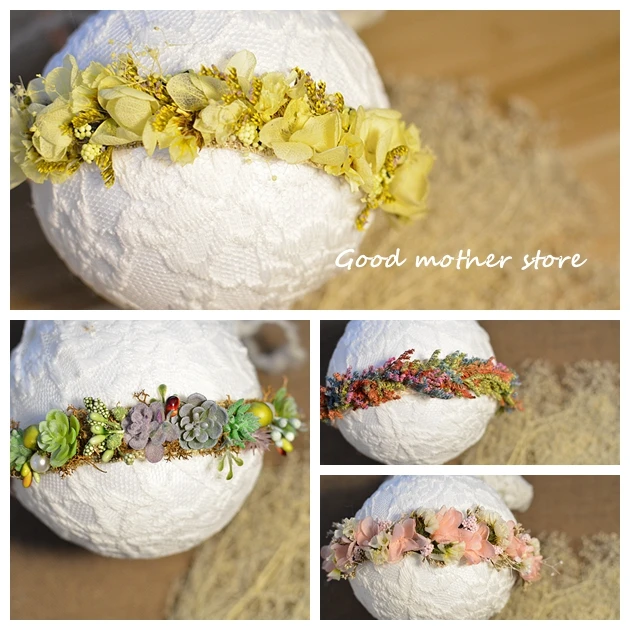 

Newborn photography props newborn baby headband for girl baby hair accessories shoot pure handmade flower headwear
