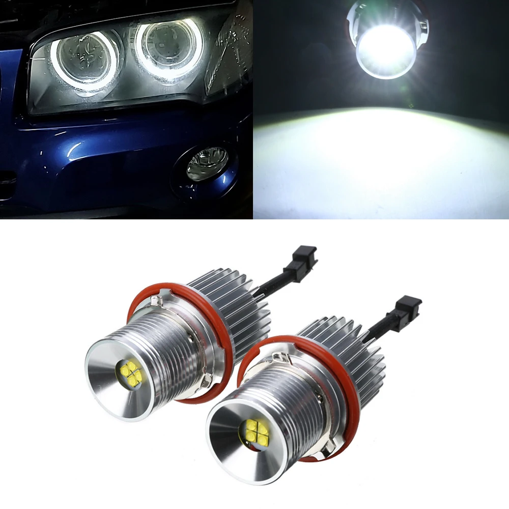 2 шт. Высокая мощность без ошибок Canbus Белый 6000 К LED Ангельские Глазки 40 Вт комплект